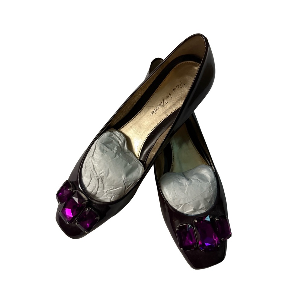 POUR LA VICTORIE Deep Purple, Embellished Jewelled Ballet Flats Size 6.5 M - Picture 4 of 8